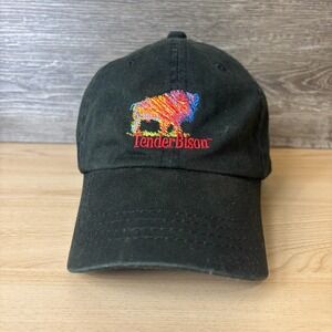 Tender Bison Hat Cap Strap Back Black One Size Adjustable